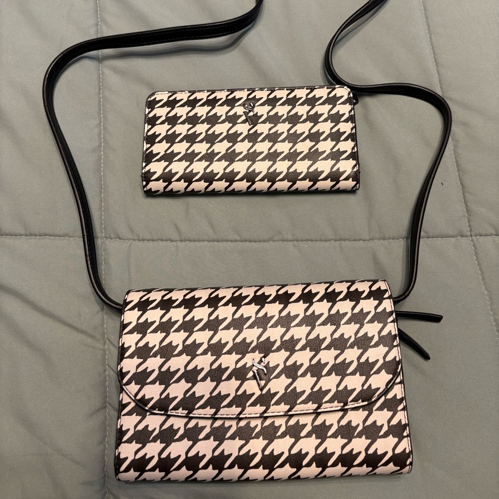Black and White Houndstooth Women's Bag Set